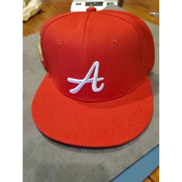 Atlanta Braves Red Baseball Hat Cap Los Angeles AR Sports 1988 New Very Good - Picture 2 of 6